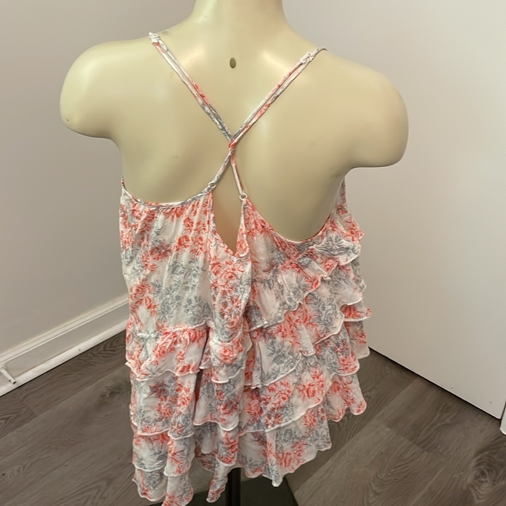 Free People Rose Print Ruffle Tank - Picture 4 of 5